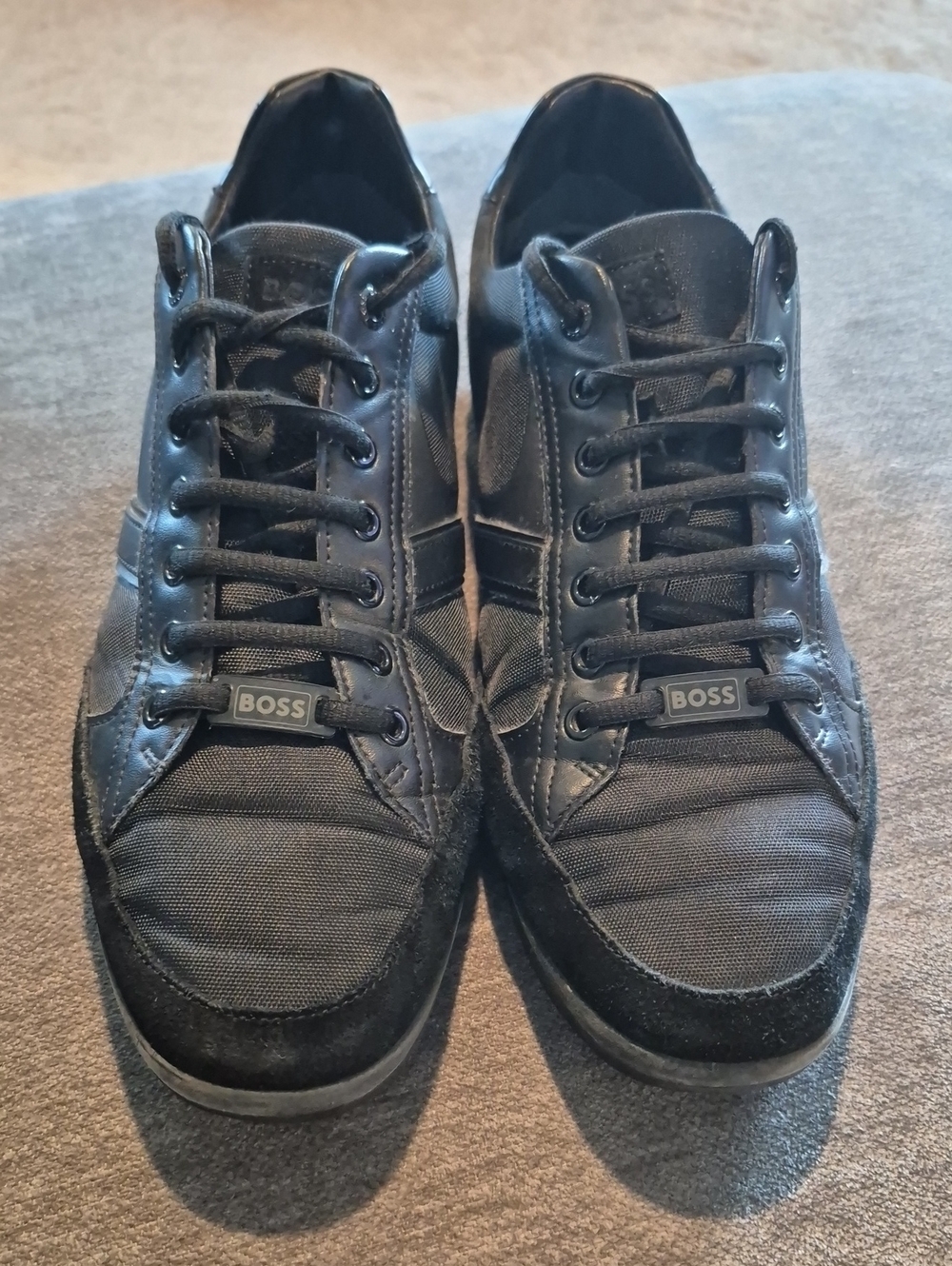 BOSS Saturn Black Low-Top Lace-Up Sneakers